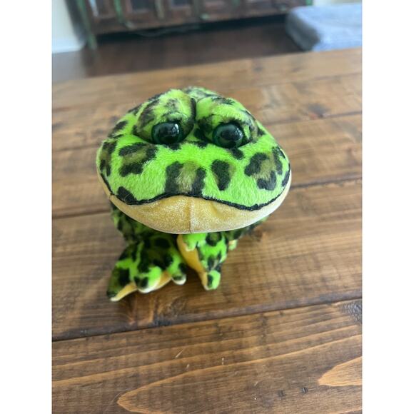 Ganz Webkinz 10” Plush Frog BullFrog Green Black Spots Stuffed Animal NO CODE - Picture 8 of 12
